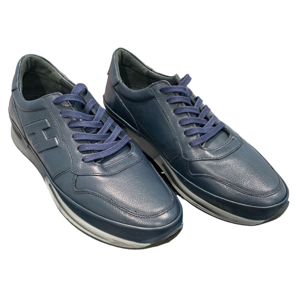 Leather Navy Blue Lacık With Special Design Men's Sneakers Size9 #6